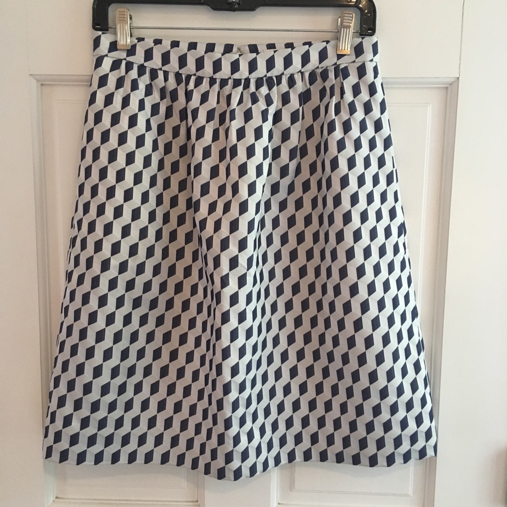 Geometric print J. Crew skirt with pockets
